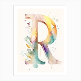 R, Letter, Alphabet Storybook Watercolour 2 III Art Print