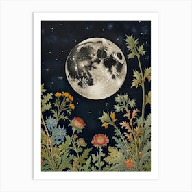 Moon Night Style William Morris 5 Art Print