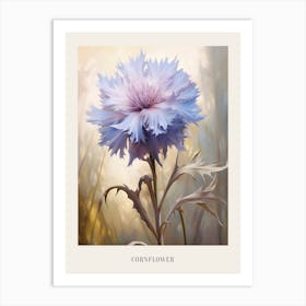 Floral Illustration Cornflower Poster Art Print