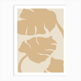 Beige Monstera Art Poster_2458445 Art Print