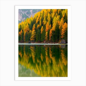Autumn Trees Reflected In A Lake 1 Art Print