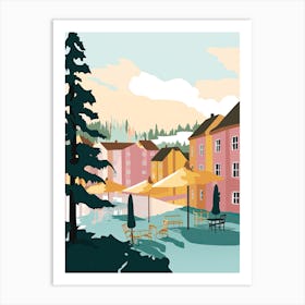 Espoo, Finland, Flat Pastels Tones Illustration 4 Art Print