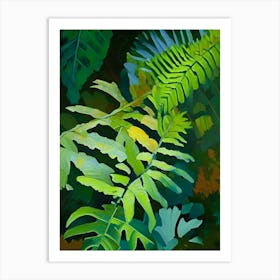 Flat Leaf Fern Cézanne Style Art Print