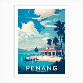 Penang Malaysia Retro Travel Art Print