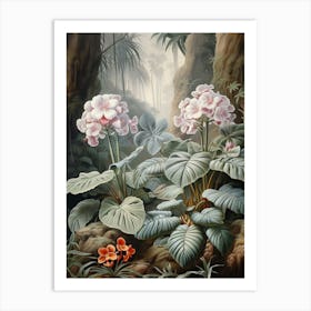 Vintage Jungle Botanical Illustration African Violet 2 Art Print