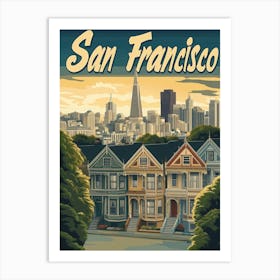 Aihrgdesign A Retro Travel Poster For San Francisco 1 Art Print