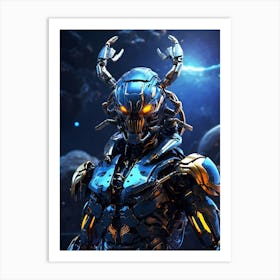 Scorpion In Cyborg Body #3 Art Print