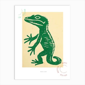 Simple Green Lizard Bold Block 2 Poster Art Print