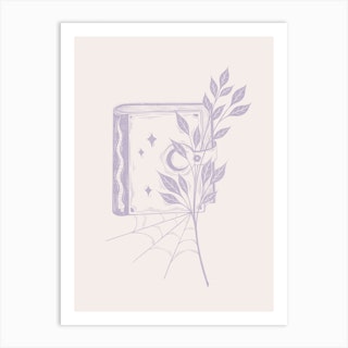 Lilac Spells Cream & Purple Art Print