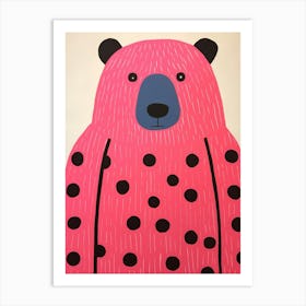 Pink Polka Dot Bear 6 Art Print