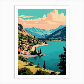 Lake Chelan Washington Pointillism 13 Art Print