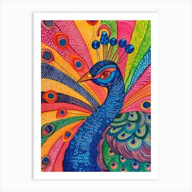 Peacock Maxmimalism Pattern Art Print