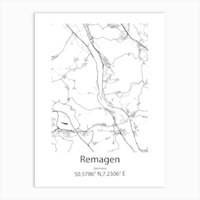 Remagen,Germany Minimalist Map Art Print