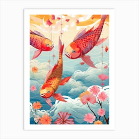 Carp Streamers Japanese Kitsch 1 Art Print