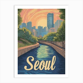 Aihrgdesign A Mid Century Modern Travel Poster For Seoul Show 2f4a8baa 9771 4d45 9cd4 Ac7147572eda 1 Art Print