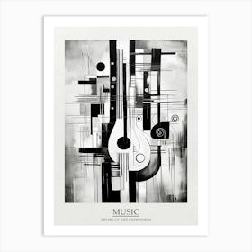 Music Abstract Black And White 2 Poster Art Print