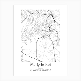 Marly Le Roi,France Minimalist Map Art Print