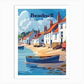 Beadnell England Northumberland Digital Travel Illustration Art Print