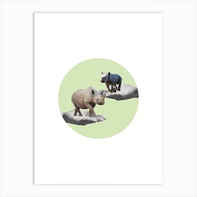 Rhino Collage Art Print