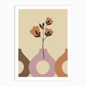 Three Vases With Flowers 1 Art Print