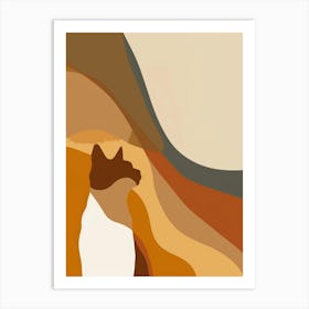 Cat In The Desert 1 Art Print