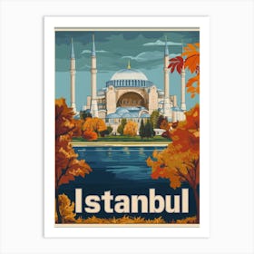 Aihrgdesign A Vintage Travel Poster Of Istanbul Featuring The 27fd0240 6ba9 499c B002 E387d04d0166 2 Art Print