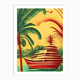 Curaçao Vintage Sketch Tropical Destination Art Print