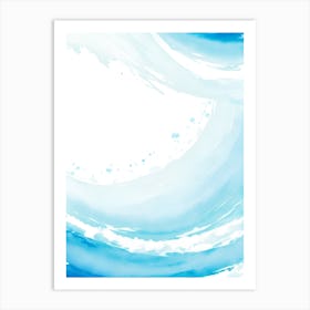 Blue Ocean Wave Watercolor Vertical Composition 153 Art Print