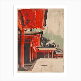 Nikko Toshogu Shrine Japan Mid Century Modern Style Art Print