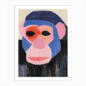 Playful Illustration Of Chimpanzee For Kids Room 1 Art Print