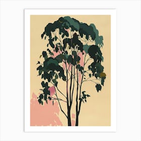 Eucalyptus Tree Colourful Illustration 1 Art Print