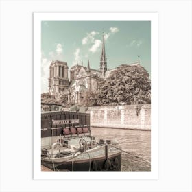 Paris Cathedral Notre-Dame Urban Vintage Style Art Print