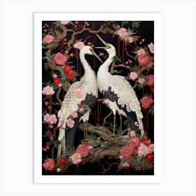 Crane Tsuru Japanese Style Illustration 2 Art Print