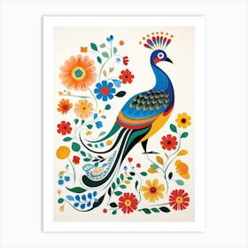 Scandinavian Bird Illustration Pheasant 1 Art Print