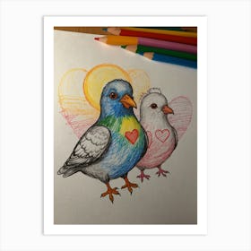 Pigeons 9 Art Print