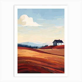 Peaceful Hilltop Home Art Serene Landscape Art Print