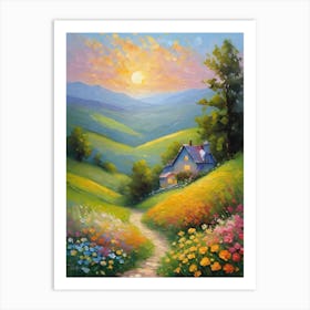 Sunset In The Countryside Art Print