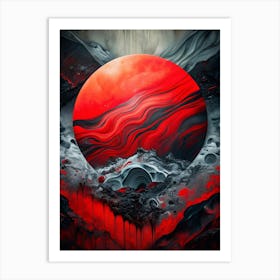 Red Art Abstract Art Print