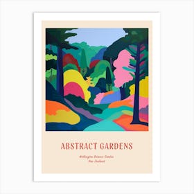 Colourful Gardens Wellington Botanic Garden New Zealand 1 Red Poster Art Print