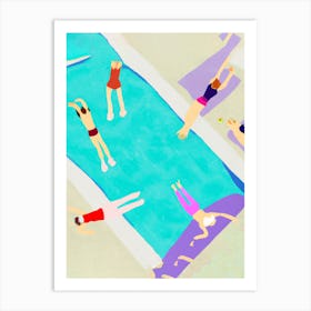 Sunbathing In The Pool Art Print