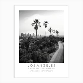 Los Angeles Black And White Art Print