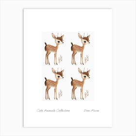 Cute Animals Collection Deer Fawn 3 Art Print