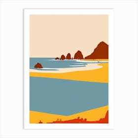 Cannon Beach Oregon Midcentury Art Print