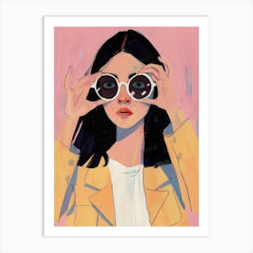 Asian Girl With Sunglasses Art Print