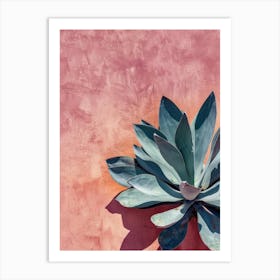 Agave Plant On A Pink Wall Art Print