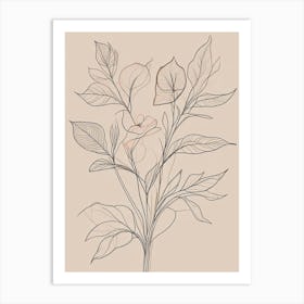 Floral Line Art Print (4) Art Print