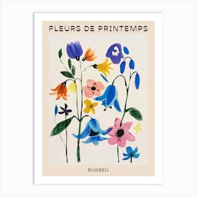 Spring Floral French Poster  Bluebell 1 Art Print