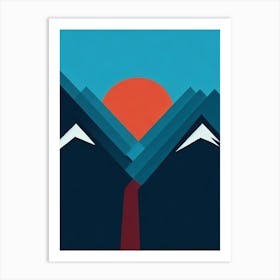 Falls Creek, Australia Modern Illustration Skiing Poster Art Print