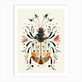 Colourful Insect Illustration Beetle 10 Art Print