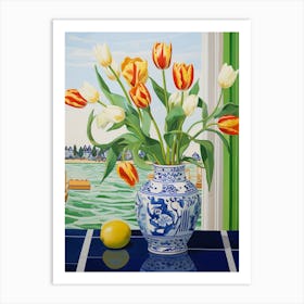 Flowers In A Vase Still Life Painting Tulips 11 Art Print